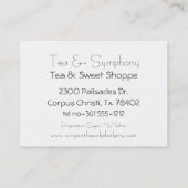 Carte De Visite Thé et Symphonie (Dos)