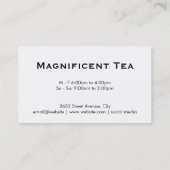 Carte De Visite Thé (noir) (Dos)