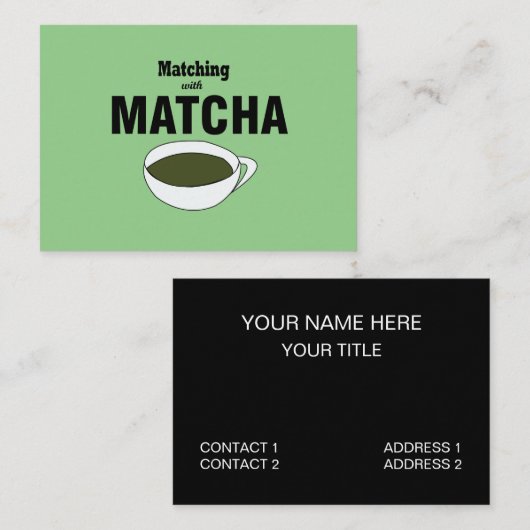 Carte De Visite Thé vert Matcha (Devant / Derrière)