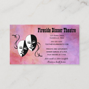 Carte De Visite Théâtre Editable Masques Dîner Théâtre