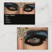 CARTE DE VISITE THEDA / ÉTOILES DE DIAMONDES ET GEMMES ROUGES EN R (Devant / Derrière)