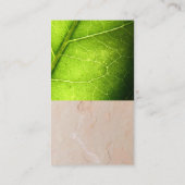 Carte De Visite Théière | Argile texture mur Feuille verte (Dos)