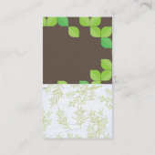 Carte De Visite Théière | Feuille verte | Branches de plantes (Dos)