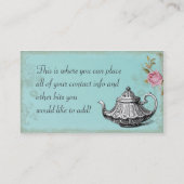 Carte De Visite Théière vintage (Dos)