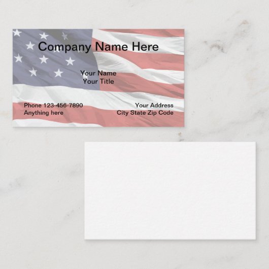 Carte De Visite Thème américain de bannière étoilée (Devant / Derrière)