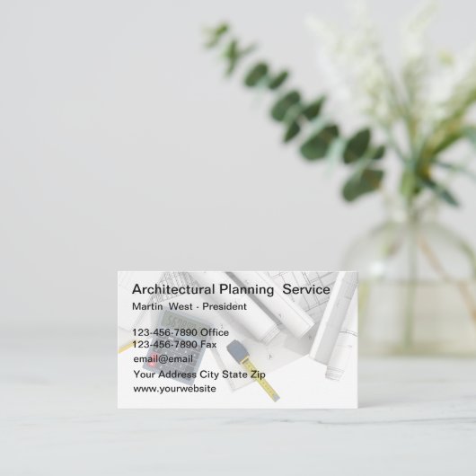 Carte De Visite Thème Architecture Et Construction (Debout devant)