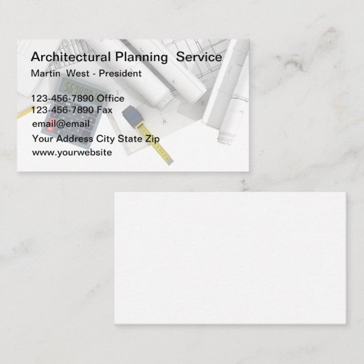 Carte De Visite Thème Architecture Et Construction (Devant / Derrière)
