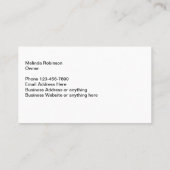 Carte De Visite Thème artisanal Deux côtés branché (Dos)