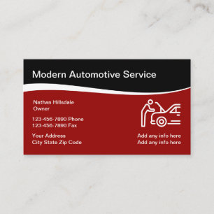Carte De Visite Thème automobile avec graphique de réparation de v