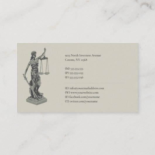 Carte De Visite Thème | Avocat (Dos)