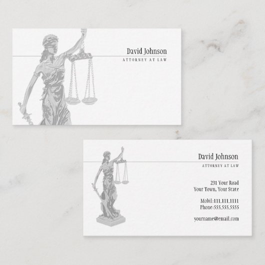 Carte De Visite Thème | Avocat (Devant / Derrière)