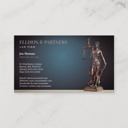 Carte De Visite Thème | Avocat (Devant)