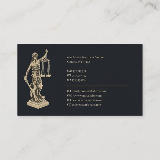 Carte De Visite Thème | Avocat (Dos)