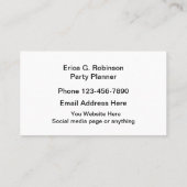 Carte De Visite Thème Ballons des services de planification de par (Dos)