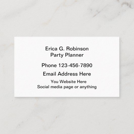 Carte De Visite Thème Ballons des services de planification de par (Dos)