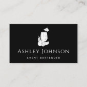 Carte De Visite Thème Bartending noir & blanc Simple Cool élégant (Devant)