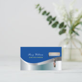 Carte De Visite Thème bleu Peintre professionnel qualifié (Debout devant)