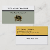 Carte De Visite Thème Brasserie Et Restaurant (Devant / Derrière)