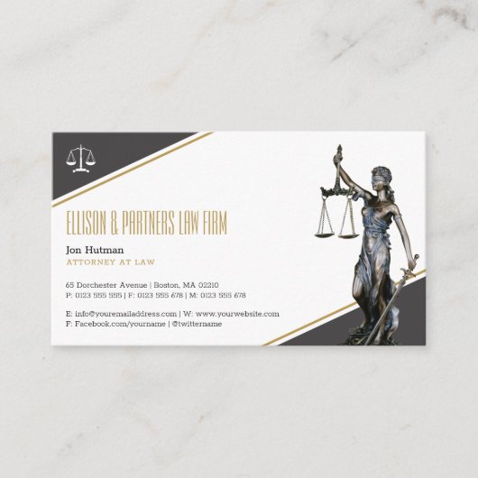 Carte De Visite Thème | Bureau du droit (Devant)
