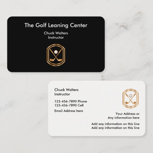 Carte De Visite Thème chic de golf (Devant / Derrière)
