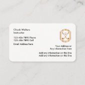 Carte De Visite Thème chic de golf (Dos)