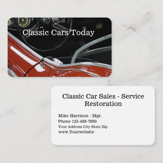 Carte De Visite Thème classique de voitures (Devant / Derrière)