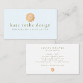 Carte De Visite Thème côtier de sable doré Dollar (Devant / Derrière)