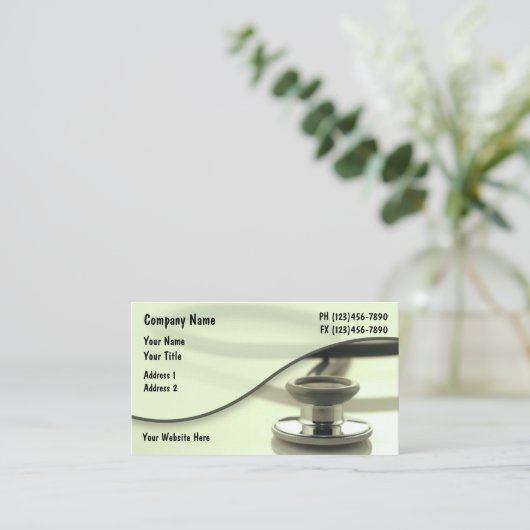 Carte De Visite Thème créatif Médicale Stethoscope Design (Debout devant)