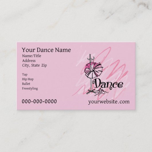 Carte de visite Thème Danse (Devant)