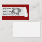 Carte De Visite Thème d'auteur d'éditeur d'auteur (Devant / Derrière)