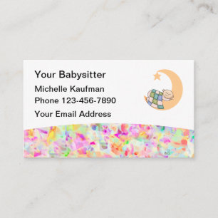 Carte De Visite Thème de Babysitter couleur simple