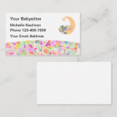 Carte De Visite Thème de Babysitter couleur simple (Devant / Derrière)