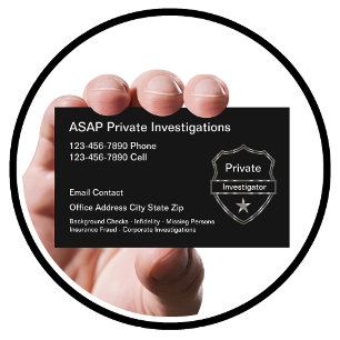 Carte De Visite Thème de badge d'enquêteur privé moderne