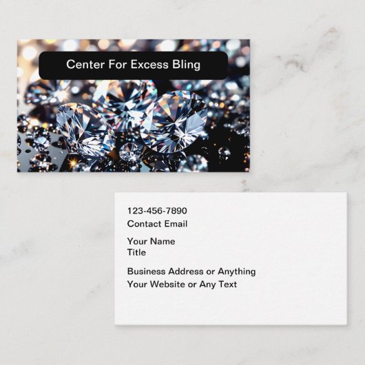 Carte De Visite Thème de bijoux Classy Bling (Devant / Derrière)