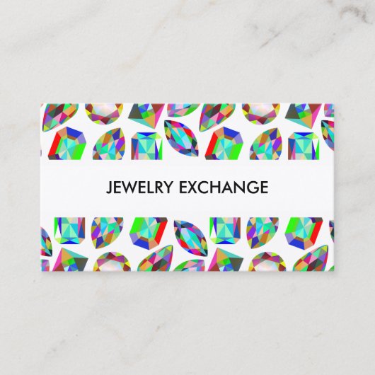 Carte De Visite Thème de bijoux de motif de bijou (Devant)