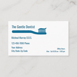 Carte De Visite Thème de brosse à dents de dentiste moderne