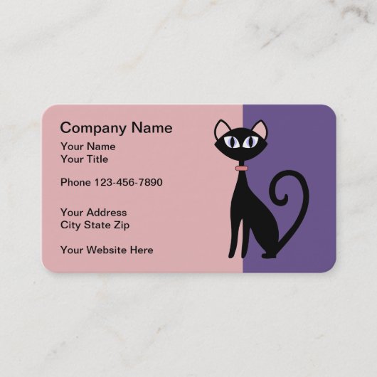 Carte De Visite Thème de chat de compagnie design tendance (Devant)