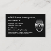 Carte De Visite Thème de chercheur privé moderne (Devant)