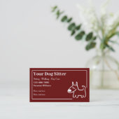 Carte De Visite Thème de chien mou Sitter pour animaux domestiques (Debout devant)