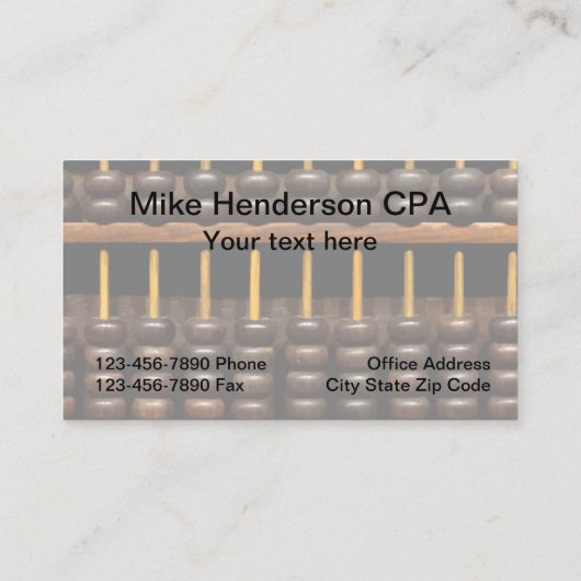 Carte De Visite Thème de comptable d'abaque (Dos)