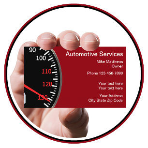 Carte De Visite Thème de compteur de vitesse de style automobile