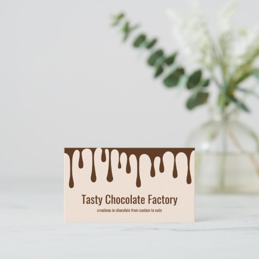 Carte De Visite Thème de confiseur de chocolat (Debout devant)