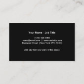 Carte De Visite Thème de construction cool Silver Metallo Look (Dos)