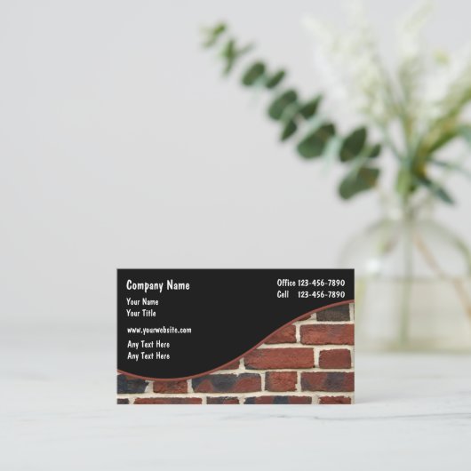 Carte De Visite Thème de construction de mur de briques (Debout devant)