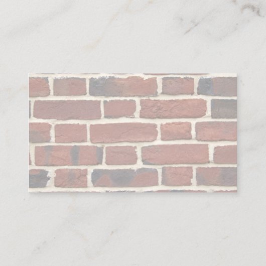 Carte De Visite Thème de construction de mur de briques (Dos)
