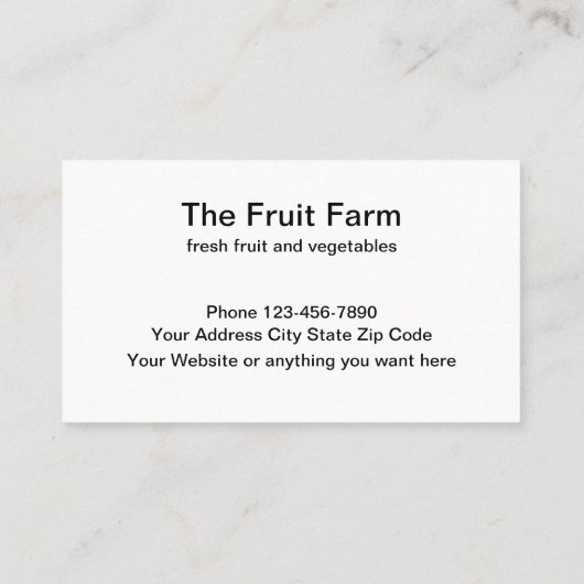 Carte De Visite Thème de fruits et légumes (Dos)