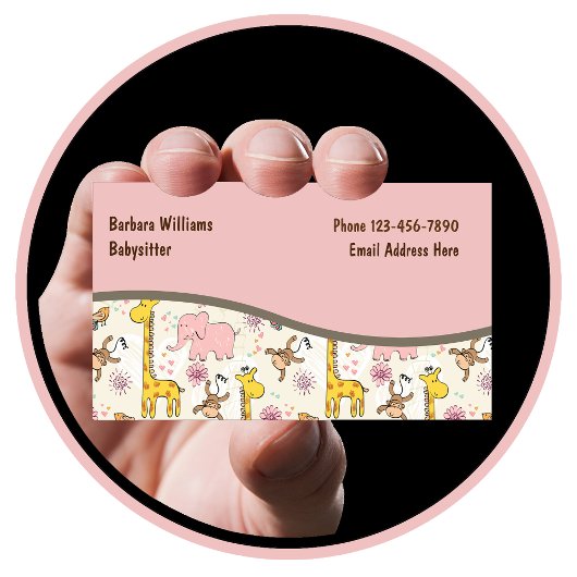Carte De Visite Thème de garde d'enfants mignon