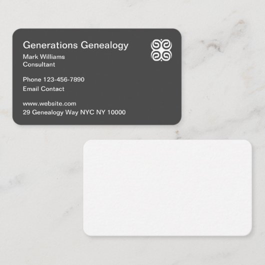 Carte De Visite Thème de généalogie moderne Bui (Devant / Derrière)