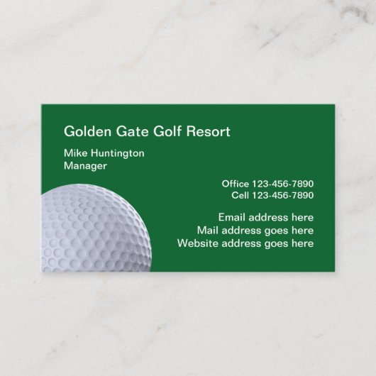 Carte De Visite Thème de golf conçu par des professionnels (Devant)
