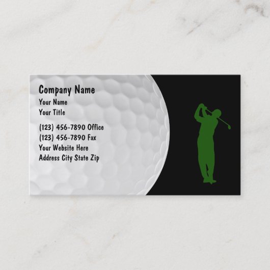 Carte De Visite Thème de golf Disposition moderne (Devant)